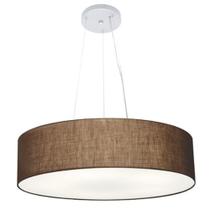 Lustre Pendente Cilíndrico Md-4136 Cúpula em Tecido 80x15cm Café - Bivolt Lustre Pendente Cilíndrico Md-4136 Cúpula em Tecido 80x15cm Café - Bivolt