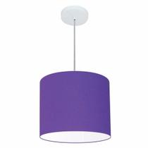 Lustre Pendente Cilíndrico Md-4143 Cúpula em Tecido 35x25cm Roxo - Bivolt Lustre Pendente Cilíndrico Md-4143 Cúpula em Tecido 35x25cm Roxo - Bivolt