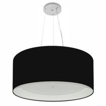 Lustre Pendente Cilíndrico Md-4145 Cúpula em Tecido 50x25cm Preto / Branco - Bivolt Lustre Pendente Cilíndrico Md-4145 Cúpula em Tecido 50x25cm Preto / Branco - Bivolt