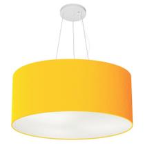 Lustre Pendente Cilíndrico Md-4150 Cúpula em Tecido 70x21cm Laranja - Bivolt