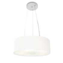 Lustre Pendente Cilíndrico Md-4181 Cúpula em Tecido 40x15cm Branco - Bivolt