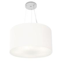 Lustre Pendente Cilíndrico Md-4187 Cúpula em Tecido 45x30cm Branco - Bivolt