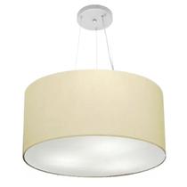 Lustre Pendente Cilíndrico Md-4191 Cúpula em Tecido 55x25cm Algodão Crú - Bivolt