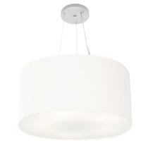 Lustre Pendente Cilíndrico Md-4192 Cúpula em Tecido 55x30cm Branco - Bivolt