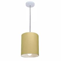 Lustre Pendente Cilíndrico Md-4200 Cúpula em Tecido 14x15cm Algodão Crú - Bivolt Lustre Pendente Cilíndrico Md-4200 Cúpula em Tecido 14x15cm Algodão Crú - Bivolt