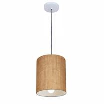 Lustre Pendente Cilíndrico Md-4200 Cúpula em Tecido 14x15cm Palha - Bivolt Lustre Pendente Cilíndrico Md-4200 Cúpula em Tecido 14x15cm Palha - Bivolt
