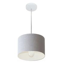 Lustre Pendente Cilíndrico Md-4201 Cúpula em Tecido 25x25cm Rustico Cinza - Bivolt Lustre Pendente Cilíndrico Md-4201 Cúpula em Tecido 25x25cm Rustico Cinza - Bivolt