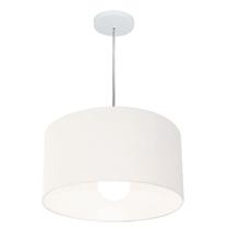 Lustre Pendente Cilíndrico Md-4202 Cúpula em Tecido 40x25cm Branco - Bivolt Lustre Pendente Cilíndrico Md-4202 Cúpula em Tecido 40x25cm Branco - Bivolt