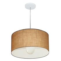 Lustre Pendente Cilíndrico Md-4202 Cúpula em Tecido 40x25cm Palha - Bivolt Lustre Pendente Cilíndrico Md-4202 Cúpula em Tecido 40x25cm Palha - Bivolt