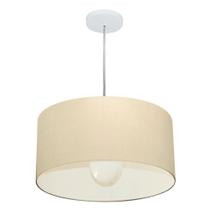 Lustre Pendente Cilíndrico Md-4203 Cúpula em Tecido 45x21cm Algodão Crú - Bivolt Lustre Pendente Cilíndrico Md-4203 Cúpula em Tecido 45x21cm Algodão Crú - Bivolt