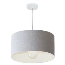 Lustre Pendente Cilíndrico Md-4203 Cúpula em Tecido 45x21cm Rustico Cinza - Bivolt Lustre Pendente Cilíndrico Md-4203 Cúpula em Tecido 45x21cm Rustico Cinza - Bivolt