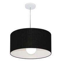 Lustre Pendente Cilíndrico Md-4204 Cúpula em Tecido 45x25cm Preto - Bivolt Lustre Pendente Cilíndrico Md-4204 Cúpula em Tecido 45x25cm Preto - Bivolt