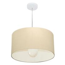 Lustre Pendente Cilíndrico Md-4205 Cúpula em Tecido 45x30cm Algodão Crú - Bivolt Lustre Pendente Cilíndrico Md-4205 Cúpula em Tecido 45x30cm Algodão Crú - Bivolt