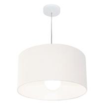 Lustre Pendente Cilíndrico Md-4205 Cúpula em Tecido 45x30cm Branco - Bivolt