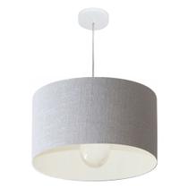 Lustre Pendente Cilíndrico Md-4205 Cúpula em Tecido 45x30cm Rustico Cinza - Bivolt Lustre Pendente Cilíndrico Md-4205 Cúpula em Tecido 45x30cm Rustico Cinza - Bivolt