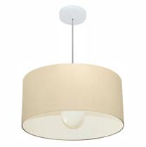 Lustre Pendente Cilíndrico Md-4206 Cúpula em Tecido 50x25cm Algodão Crú - Bivolt Lustre Pendente Cilíndrico Md-4206 Cúpula em Tecido 50x25cm Algodão Crú - Bivolt