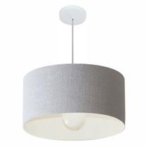 Lustre Pendente Cilíndrico Md-4206 Cúpula em Tecido 50x25cm Rustico Cinza - Bivolt Lustre Pendente Cilíndrico Md-4206 Cúpula em Tecido 50x25cm Rustico Cinza - Bivolt