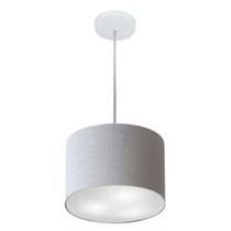 Lustre Pendente Cilíndrico Md-4209 Cúpula em Tecido 25x25cm Rustico Cinza - Bivolt Lustre Pendente Cilíndrico Md-4209 Cúpula em Tecido 25x25cm Rustico Cinza - Bivolt