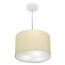 Lustre Pendente Cilíndrico Md-4211 Cúpula em Tecido 35x25cm Algodão Crú - Bivolt Lustre Pendente Cilíndrico Md-4211 Cúpula em Tecido 35x25cm Algodão Crú - Bivolt