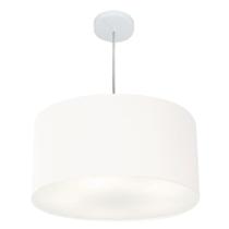 Lustre Pendente Cilíndrico Md-4213 Cúpula em Tecido 50x30cm Branco - Bivolt