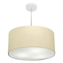 Lustre Pendente Cilíndrico Md-4245 Cúpula em Tecido 50x30cm Algodão Crú - Bivolt Lustre Pendente Cilíndrico Md-4245 Cúpula em Tecido 50x30cm Algodão Crú - Bivolt