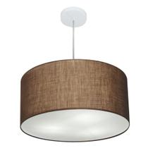 Lustre Pendente Cilíndrico Md-4245 Cúpula em Tecido 50x30cm Café - Bivolt Lustre Pendente Cilíndrico Md-4245 Cúpula em Tecido 50x30cm Café - Bivolt