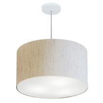 Lustre Pendente Cilíndrico Md-4250 Cúpula em Tecido 45x30cm Linho Bege - Bivolt Lustre Pendente Cilíndrico Md-4250 Cúpula em Tecido 45x30cm Linho Bege - Bivolt