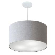 Lustre Pendente Cilíndrico Md-4250 Cúpula em Tecido 45x30cm Rustico Cinza - Bivolt Lustre Pendente Cilíndrico Md-4250 Cúpula em Tecido 45x30cm Rustico Cinza - Bivolt