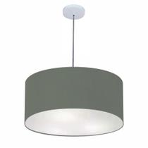 Lustre Pendente Cilíndrico Vivare Free Lux Pe-4386BR Cúpula em Tecido - 50X25cm