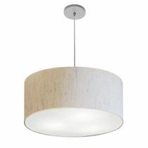 Lustre Pendente Cilíndrico Vivare Free Lux Pe-4386CZ Cúpula em Tecido - 50X25cm