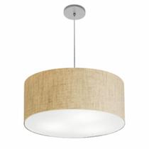 Lustre Pendente Cilíndrico Vivare Free Lux Pe-4386CZ Cúpula em Tecido - 50X25cm