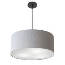 Lustre Pendente Cilíndrico Vivare Free Lux Pe-4386PR Cúpula em Tecido - 50X25cm