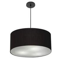 Lustre Pendente Cilíndrico Vivare Free Lux Pe-4386PR Cúpula em Tecido - 50X25cm