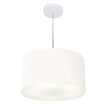 Lustre Pendente Cilíndrico Vivare Md-4019 Cúpula em Tecido 40x21cm - Bivolt