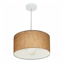 Lustre Pendente Cilíndrico Vivare Md-4031 Cúpula em Tecido 40x21cm - Bivolt