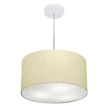 Lustre Pendente Cilíndrico Vivare Md-4099 Cúpula em Tecido 40x25cm - Bivolt