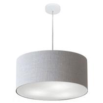 Lustre Pendente Cilíndrico Vivare Md-4100 Cúpula em Tecido 50x25cm - Bivolt