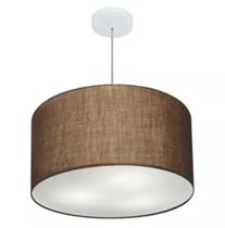 Lustre Pendente Cilíndrico Vivare Md-4101 Cúpula em Tecido 60x30cm - Bivolt