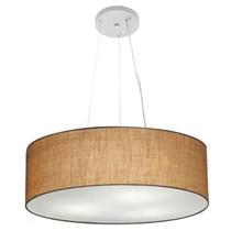 Lustre Pendente Cilíndrico Vivare Md-4134 Cúpula em Tecido 50x15cm - Bivolt