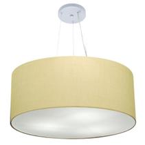 Lustre Pendente Cilíndrico Vivare Md-4135 Cúpula em Tecido 70x30cm - Bivolt