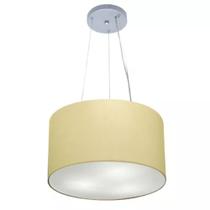 Lustre Pendente Cilíndrico Vivare Md-4182 Cúpula em Tecido 40x25cm - Bivolt