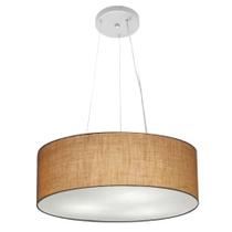 Lustre Pendente Cilíndrico Vivare Md-4184 Cúpula em Tecido 45x15cm - Bivolt