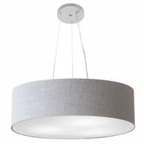 Lustre Pendente Cilíndrico Vivare Md-4190 Cúpula em Tecido 55x15cm - Bivolt