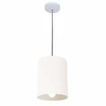 Lustre Pendente Cilíndrico Vivare Md-4200 Cúpula em Tecido 14x15cm - Bivolt