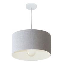 Lustre Pendente Cilíndrico Vivare Md-4202 Cúpula em Tecido 40x25cm - Bivolt