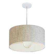 Lustre Pendente Cilíndrico Vivare Md-4204 Cúpula em Tecido 45x25cm - Bivolt
