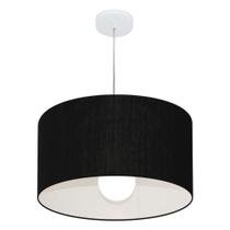 Lustre Pendente Cilíndrico Vivare Md-4205 Cúpula em Tecido 45x30cm - Bivolt