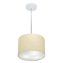 Lustre Pendente Cilíndrico Vivare Md-4209 Cúpula em Tecido 25x25cm - Bivolt