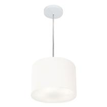 Lustre Pendente Cilíndrico Vivare Md-4209 Cúpula em Tecido 25x25cm - Bivolt