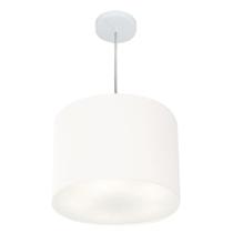 Lustre Pendente Cilíndrico Vivare Md-4212 Cúpula em Tecido 40x30cm - Bivolt